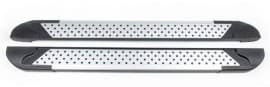 Боковые пороги площадки из алюминия Allmond Grey для Toyota Highlander 2013-2020 Erkul