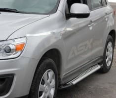 Боковые пороги площадки из алюминия X5-тип для Peugeot 4008 2012+