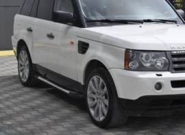 Боковые пороги площадки из алюминия Allmond Grey для Land Rover Range Rover Sport 1 2005-2013 Erkul