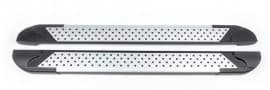 Боковые пороги площадки из алюминия Allmond Grey для Kia Sorento UM 2014-2020