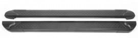 Erkul Боковые пороги площадки из алюминия Allmond Black для Mitsubishi Pajero 4 Wagon 2006-2014