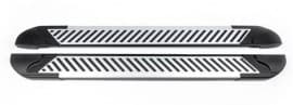 Боковые пороги площадки из алюминия Line для Toyota Highlander 2013-2020