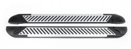 Боковые пороги площадки из алюминия Line для Kia Sorento UM 2014-2020