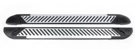 Боковые пороги площадки из алюминия Line для Nissan X-Trail T32 2014-2020