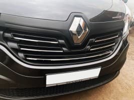 Хром накладки на решетку радиатора для Renault Trafic 2019+ из нержавейки 5шт Carmos