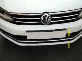 Хром накладки на решетку бампера для Volkswagen Jetta 2014-2018 из нержавейки 3шт