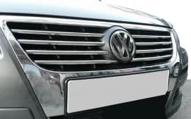 Хром накладки на решетку радиатора для Volkswagen Passat B6 2006-2012 из нержавейки 8шт