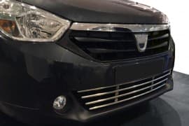 Хром накладка на решетку бампера для Dacia Lodgy 2013+ из нержавейки Omsa