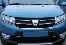 Хром накладки на решетку радиатора для Dacia Logan MCV 2013+ из нержавейки 4шт