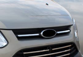 Хром накладки на решетку радиатора для Ford Custom 2013-2018 из нержавейки верхние 2шт Omsa