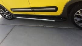 Боковые пороги площадки из алюминия Duru для Fiat 500X 2014+ Erkul