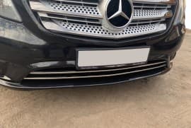 Хром накладки на решетку бампера для Mercedes Vito W447 2014+ пассажирский из нержавейки черный хром 2шт