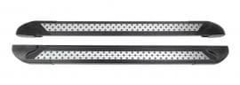 Боковые пороги площадки из алюминия Vision New Black для Hyundai Santa Fe 3 2012-2018 Erkul