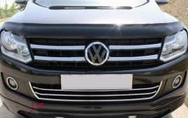 Хром накладки на решетку бампера с улыбкой для Volkswagen Amarok 2010-2016 из нержавейки 3шт Omsa