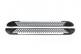 Erkul Боковые пороги площадки из алюминия Line для Fiat 500X 2014+