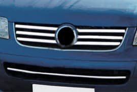 Хром накладки на решетку радиатора для Volkswagen T5 Caravelle 2004-2010 из нержавейки 6шт Omsa