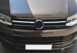 Хром накладки на решетку радиатора для Volkswagen T6 2015-2019 из нержавейки верхние 2шт Omsa