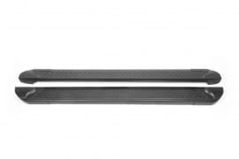 Боковые пороги площадки из алюминия Allmond Black для Ваз (Lada) ЛАРГУС (R90/F90) 2012+