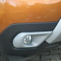 Хром накладки на противотуманки для Renault Duster 2018+ из ABS-пластика серые 2шт EuroCap