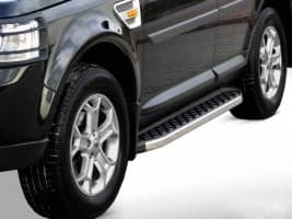 Боковые пороги площадки из алюминия BlackLine для Land rover Range Rover Sport 1 2005-2013 Omsa