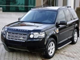 Боковые пороги площадки из алюминия BlackLine для Land Rover Discovery IV 4 2009-2016 Omsa