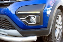 Хром накладки на противотуманки для Dacia Sandero 2021+ из нержавейки 2шт