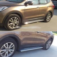 Боковые пороги OEM V1 для Hyundai Santa Fe 3 2012-2018 Cixtai