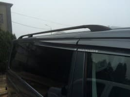 Рейлинги на крышу Черные для Volkswagen T5 Multivan 2003-2010 (Короткая база, Пластиковые ножки)