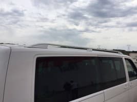 Рейлинги на крышу Skyport (белые) для Volkswagen T5 2010-2015 (Короткая база)
