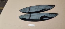 Реснички на фары (2 шт, ABS, Черный глянец) на Daewoo Lanos Седан "Широкие" Fly