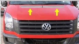 Хром накладки на воздухозаборник капота для Volkswagen Crafter 2006-2017 нержавейка 2шт Carmos