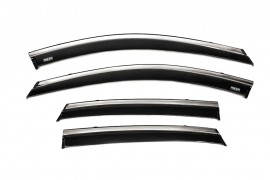 Дефлекторы окон с хром полоской Ветровики Niken для Hyundai Kona 2023+ (4шт)
