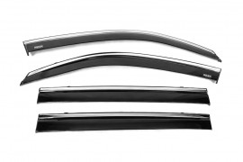 Дефлекторы окон с хром полоской Ветровики Niken для Lexus LX 450D 2007-2012 (4шт) NIKEN