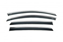 Дефлекторы окон с хром полоской Ветровики Niken для Volkswagen Golf 6 2008-2012 (4шт) NIKEN