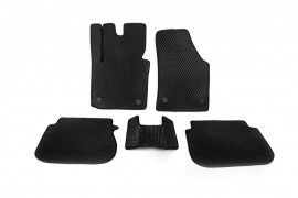 Автомобильные коврики в салон EVA для Volkswagen Caddy 3 2010-2015 черные 5 шт, передние и задние (для MAXI, 1 сдвижная дверь) EVA