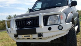 more 4x4 Передний силовой бампер с защитной дугой ДИЗАЙН 2 на Toyota Land Cruiser Prado J90/95 1996-2002