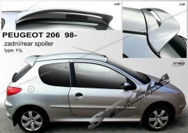 Спойлер задній на ляду для Peugeot 206 Hatchback 1998-2010 3/5 дверей Stylla