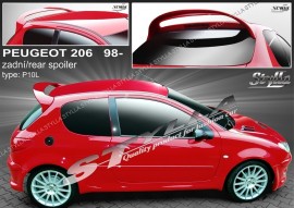 Спойлер задній на ляду для Peugeot 206 Hatchback 1998-2010 3/5 дверей високий Stylla