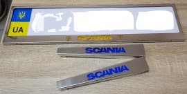 Комплект декоративных накладок рамка для номера и хром дворников с логотипом Scania для Scania G GIB