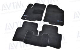 Ворсовые коврики в салон AVTM для Hyundai ACCENT 4 (SOLARIS) седан 2010-2017 Чёрные Premium
