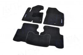 Ворсовые коврики в салон AVTM для Hyundai SANTA FE кроссовер/внедорожник 2012+ Чёрные Premium