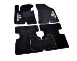 Ворсовые коврики в салон AVTM для Hyundai IX35 кроссовер/внедорожник 2013-2015 Чёрные, кт. 5шт