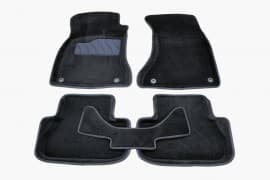 Ворсовые коврики в салон Seintex 3D для Audi A4 (B8) универсал 2007-2011 Черные 5шт
