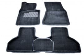 Ворсовые коврики в салон Seintex 3D для BMW X5 (F15) кроссовер/внедорожник 2013-2018 Черные 5шт Seintex