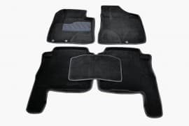Ворсовые коврики в салон Seintex 3D для Hyundai Santa Fe кроссовер 2010-2012 Черные 5шт