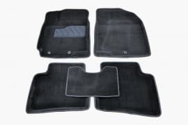 Ворсовые коврики в салон Seintex 3D для Hyundai ACCENT 4 (SOLARIS) седан 2010-2017 Черные 5шт