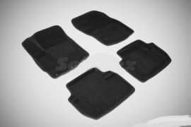 Ворсовые коврики в салон Seintex 3D для Mitsubishi Outlander 2 XL кроссовер 2006-2010 Черные 5шт Seintex