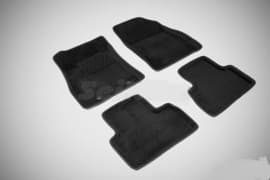 Ворсовые коврики в салон Seintex 3D для Nissan Juke кроссовер/внедорожник 2014-2021 Черные 5шт