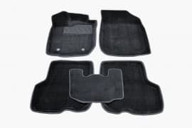 Ворсовые коврики в салон Seintex 3D для Dacia Logan II седан 2013-2020 Черные 5шт