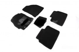 Ворсовые коврики в салон Seintex 3D для Toyota Corolla седан 2013-2019 Черные 5шт